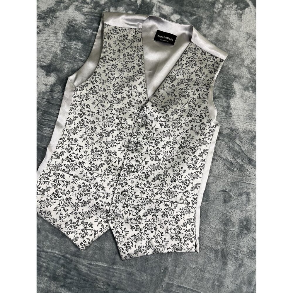 Taylor & Wright Silver Floral Patterned Waistcoat… - image 6
